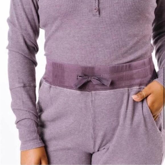 Zyia Active Don’t Wake Me Thermal Waffle Knit Loungewea Joggers- Size Large - Picture 2 of 9